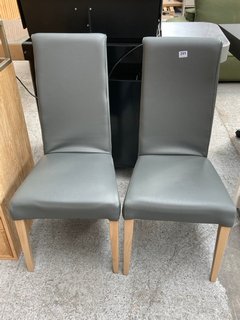 PAIR OF JOHN LEWIS & PARTNERS SLENDER DINING CHAIRS IN STONE GREY - RRP £178: LOCATION - D3