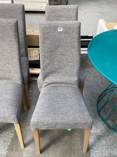 PAIR OF JOHN LEWIS & PARTNERS SLENDER DINING CHAIRS IN STONE GREY FABRIC - RRP £178: LOCATION - D3