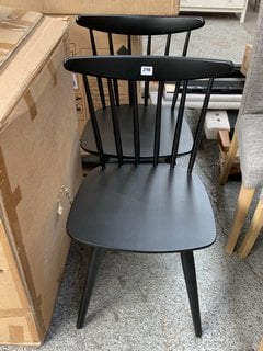 PAIR OF JOHN LEWIS & PARTNERS SPINDLE DINING CHAIRS IN BLACK - RRP £278: LOCATION - D3