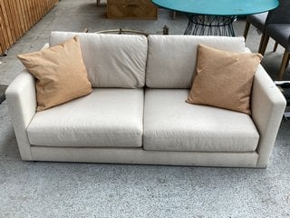 JOHN LEWIS & PARTNERS 2 SEATER SOFA IN NATURAL FABRIC: LOCATION - D7