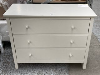 JOHN LEWIS & PARTNERS WILTON 3 DRAWER CHEST IN LINEN RRP - £258: LOCATION - D7