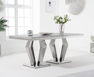 VISCOUNT/VINCENZA 180CM MARBLE DINING TABLE - RRP £1049: LOCATION - B8 (KERBSIDE PALLET DELIVERY)