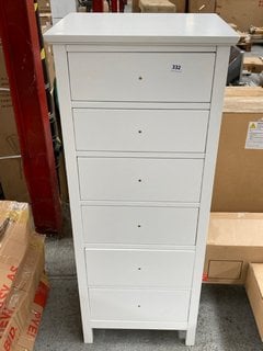 JOHN LEWIS & PARTNERS WILTON 6 DRAWER TALLBOY IN WHITE RRP - £248: LOCATION - C6