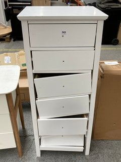 JOHN LEWIS & PARTNERS WILTON 6 DRAWER TALLBOY IN WHITE RRP - £248: LOCATION - C6