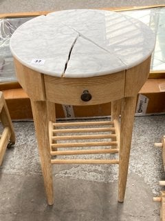 LOAF.COM MINI MARMO SIDE TABLE IN MARBLE & OAK: LOCATION - C3