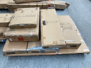 PALLET OF ASSORTED ITEMS TO INCLUDE VIDA DESIGNS 3 DRAWER SHOE CABINET IN DARK WOOD: LOCATION - B2 (KERBSIDE PALLET DELIVERY)