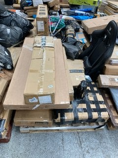 PALLET OF ASSORTED ITEMS TO INCLUDE OVERSTEEL GAMING CHAIR IN BLACK: LOCATION - B4 (KERBSIDE PALLET DELIVERY)