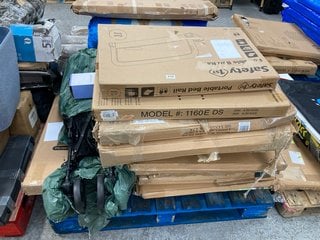 PALLET OF ASSORTED ITEMS TO INCLUDE SAFETY 1ST PORTABLE BED RAIL: LOCATION - B4 (KERBSIDE PALLET DELIVERY)