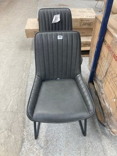 PAIR OF JOHN LEWIS & PARTNERS BROOKS SIDE CHAIRS IN CHARCOAL - RRP £133: LOCATION - A1