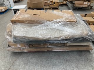 PALLET OF ASSORTED INCOMPLETE FLAT PACK FURNITURE COMPONENTS: LOCATION - A7 (KERBSIDE PALLET DELIVERY)