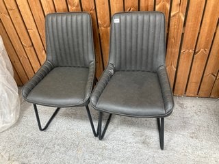 PAIR OF JOHN LEWIS & PARTNERS BROOKS SIDE CHAIRS IN CHARCOAL - RRP £133: LOCATION - A2