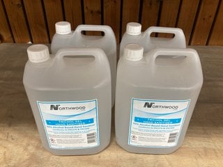 (COLLECTION ONLY) 4 X NORTHWOOD TRICHOL GEL HAND SANITISER SOLUTION 5L BOTTLES: LOCATION - DR