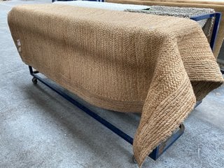 LOAF.COM EXTRA LARGE JUTE STYLE WOVEN FLOOR RUG IN NATURAL : SIZE 200 X 300CM: LOCATION - C4