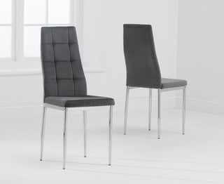 MELISSA/MARTINA/MARIANA/MARIA GREY VELVET DINING CHAIR (PAIRS) - RRP £160: LOCATION - C6