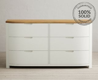 BRADWELL/BRAHMS SIGNAL WHITE 6 DRAWER WIDE CHEST OF DRAWERS - RRP £649: LOCATION - C6