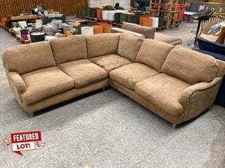 LOAF.COM JONESY LARGE 4 SEATER EQUAL SIDED CORNER SOFA IN TAN BROWN LEATHER - RRP £2995: LOCATION - C2