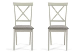 HAMILTON/HELMSLEY/EPSOM/ELTON GREY/OAK X BACK CHAIR (PAIRS) - RRP £200: LOCATION - C6