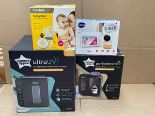 4 X BABY ITEMS TO INCLUDE TOMMEE TIPPEE ULTRA UV STERILISER DRYER & STORAGE: LOCATION - AR12