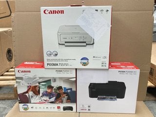 3 X ASSORTED PRINTERS TO INCLUDE CANON PIXMA TS3550I PRINTER: LOCATION - AR13