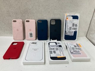 QTY OF ASSORTED MOBILE PHONE CASES TO INCLUDE IPHONE 15 PRO MAX SILICONE CASE IN BLUE: LOCATION - AR14