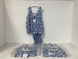 5 X JOHN LEWIS & PARTNERS INES VEST CROP PYJAMAS IN BLUE SIZE: 14: LOCATION - BR3