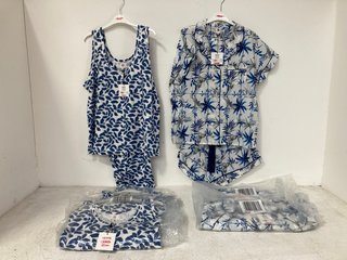 6 X JOHN LEWIS & PARTNERS NAKITA SS SHORTY PYJAMAS IN BLUE 3 X SIZE: 18 3 X SIZE: 14: LOCATION - BR3