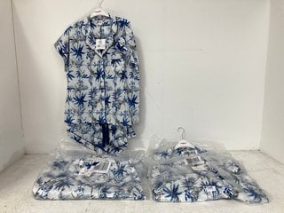 5 X JOHN LEWIS & PARTNERS NAKITA SS SHORTY PYJAMAS IN BLUE SIZE: 16: LOCATION - BR3