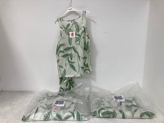 5 X JOHN LEWIS & PARTNERS ONYX VEST CROP PYJAMAS IN GREEN SIZE: 14: LOCATION - BR3