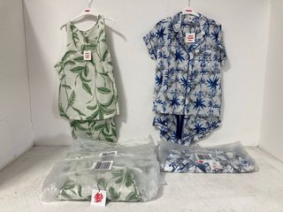 8 X ASSORTED PYJAMAS TO INCLUDE JOHN LEWIS & PARTNERS ONYX VEST CROP PYJAMAS IN GREEN SIZE: 18: LOCATION - BR4