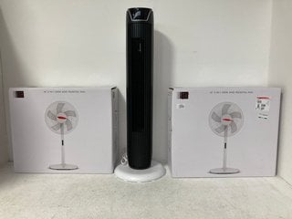 3 X ASSORTED FANS TO INCLUDE JOHN LEWIS & PARTNERS 16" 2 IN 1 DESK & PEDESTAL FAN: LOCATION - BR7