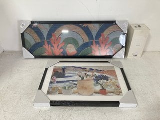 2 X ASSORTED ARTWORK TO INCLUDE NEOM WELLBEING POD ESSENTIAL OIL DIFFUSER: LOCATION - BR7