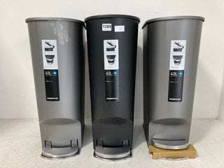 3 X SIMPLE HUMAN 40 LTR PEDAL BINS: LOCATION - BR7