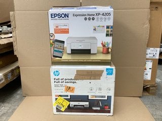 2 X PRINTERS TO INCLUDE EPSON XP 4205 COLOUR PRINTER AND HP SMART INK WIRELESS 7605: LOCATION - BR19