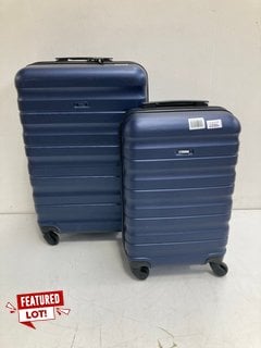 JOHN LEWIS & PARTNERS MEDIUM HARD SHELL SUITCASE IN BLUE TO INCLUDE JOHN LEWIS & PARTNERS CABIN SIZE HARD SHELL SUITCASE IN BLUE: LOCATION - BR3