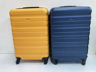 JOHN LEWIS & PARTNERS MEDIUM HARD SHELL SUITCASE IN YELLOW TO INCLUDE JOHN LEWIS & PARTNERS MEDIUM HARD SHELL SUITCASE IN BLUE: LOCATION - BR5