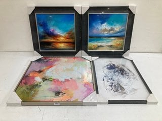 4 X ASSORTED FRAMED WALL ART TO INCLUDE AMAZING SUNSET SE FRAMED WALL ART: LOCATION - BR7