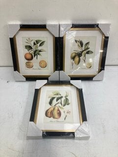 3 X ASSORTED FRAMED WALL ART TO INCLUDE PEARS I FRAMED WALL ART: LOCATION - BR8