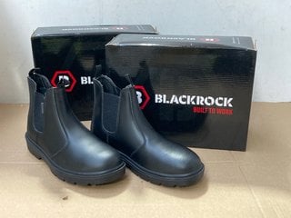 2 X BLACKROCK DEALER SAFETY BOOTS IN BLACK UK SIZE 9: LOCATION - BR1