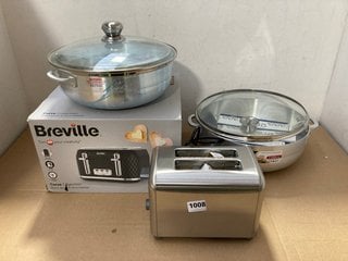 QTY OF ASSORTED HOUSEHOLD ITEMS TO INCLUDE BREVILLE 4 SLICE CURVED TOASTER: LOCATION - BR1