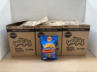 3 X BOXES OF WALKERS BAKED WOTSITS ( B.B DATE 28.08.2024 ): LOCATION - BR4