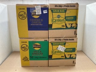 4 X BOXES OF ASSORTED CRISPS TO INCLUDE 2 X BOXES OF WALKERS QUAVERS ( B.B DATE 05.10.2024 ): LOCATION - BR4