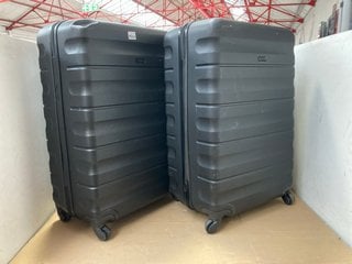 2 X JOHN LEWIS & PARTNERS LARGE HARD SHELL SUITCASES IN BLACK: LOCATION - BR7