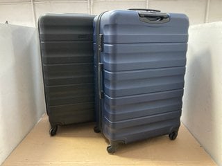 JOHN LEWIS & PARTNERS NAVY & BLACK LARGE HARD SHELL SUITCASE TO INCLUDE JOHN LEWIS & PARTNERS LARGE BLACK HARDSHELL SUITCASE: LOCATION - BR8