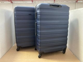 2 X JOHN LEWIS & PARTNERS NAVY & BLACK HARDSHELL SUITCASES: LOCATION - BR8