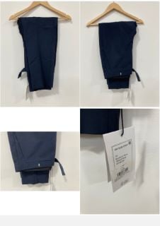 THEORY HW SLIP CROP TROUSERS IN NAVY MADE WITH OXFORD WOOL SIZE 10 RRP £110: LOCATION - BR16