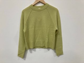 JOHN LEWIS & PARTNERS RAGLAN CREW SWEATER IN LEMON SIZE 8 RRP £110: LOCATION - BR16