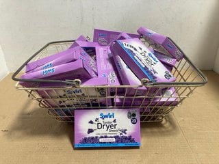 QTY OF SWIRL TUMBLE DRYER SHEETS IN LAVENDER: LOCATION - BR11