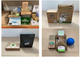 QTY OF ASSORTED ITEMS TO INCLUDE OCEAN PAWS COMPOSTABLE POOP BAGS: LOCATION - BR12