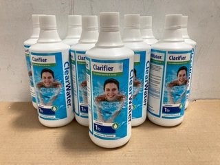 (COLLECTION ONLY) 10 X CLARIFIER CLEAR WATER POOL & SPA LIQUID 1L BOTTLES: LOCATION - BR13