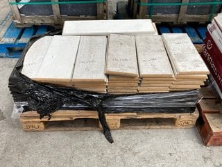 PALLET OF ASSORTED WINDOW BOARDS IN WHITE : SIZES TO INCLUDE 485 X 194 X 25MM AND 460 X 194 X 25MM: LOCATION - B1 (KERBSIDE PALLET DELIVERY)